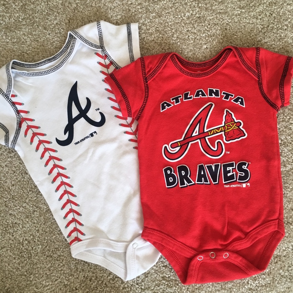 Atlanta Braves Infant Onesies 3-6 Months